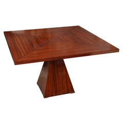 Italian Modern Rosewood and Stainless Breakfast/Center Table, Vittorio Introini