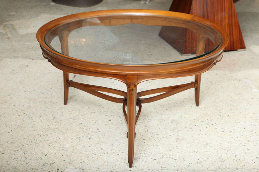 Fine Art Deco Mahogany and Glass Low Table, Paul Follot In Excellent Condition In Hollywood, FL