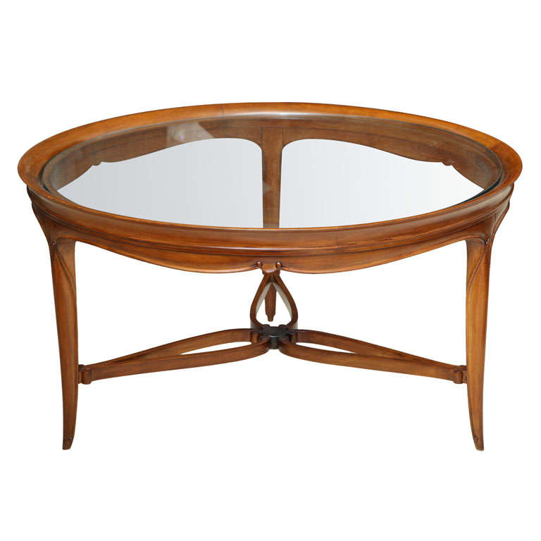 Fine Art Deco Mahogany and Glass Low Table, Paul Follot