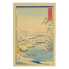 Snow at Sukiyagashi, in Edo by Hiroshige