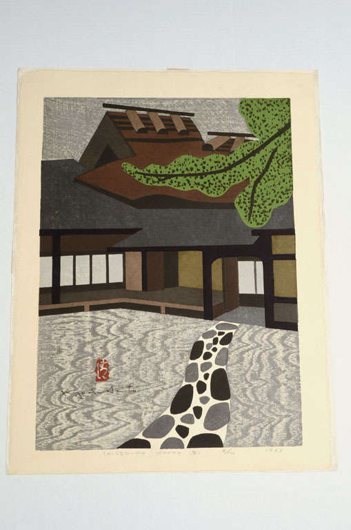 Japanese Shinsen-do Kyoto E by Kiyoshi Saito For Sale