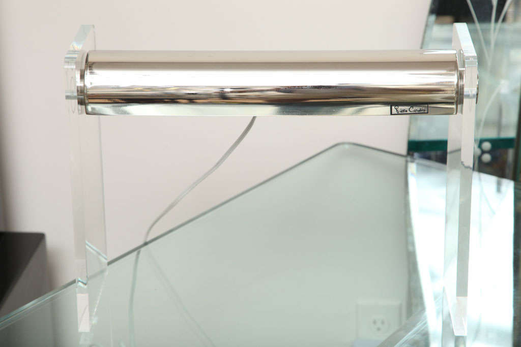 Chrome and Lucite Desk Lamp by Pierre Cardin 2