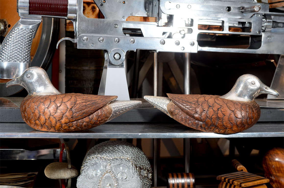 Gucci Silver and Wood Decoy Ducks