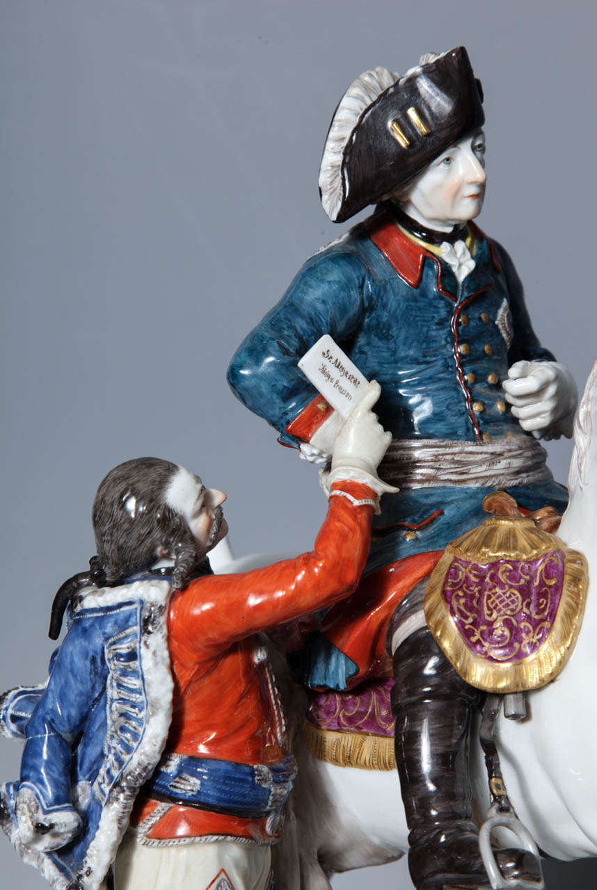 A 19th Century Meissen Group of Calvary General Mikhail Kutuzov with Aide de Camp In Excellent Condition In New York, NY