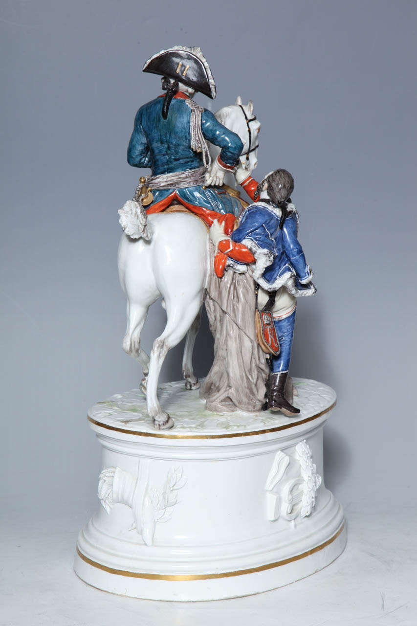 A 19th Century Meissen Group of Calvary General Mikhail Kutuzov with Aide de Camp 2
