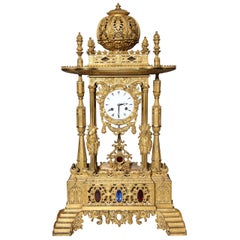 Important French Orientalist Jeweled Clock for Turkish Market, YSL Collection