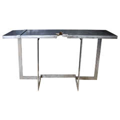 Metal Console by a Contemporary Artist Unique Piece Signed AM