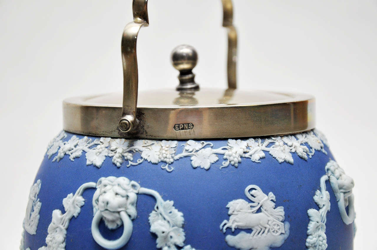 Appliqué Wedgwood Jasperware Biscuit Jar