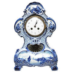 Delft Porcelain Mantel Clock