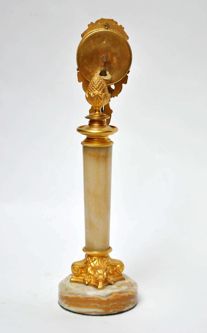 French Neoclassical Gilt Bronze Mystery Clock, France, 1880 For Sale