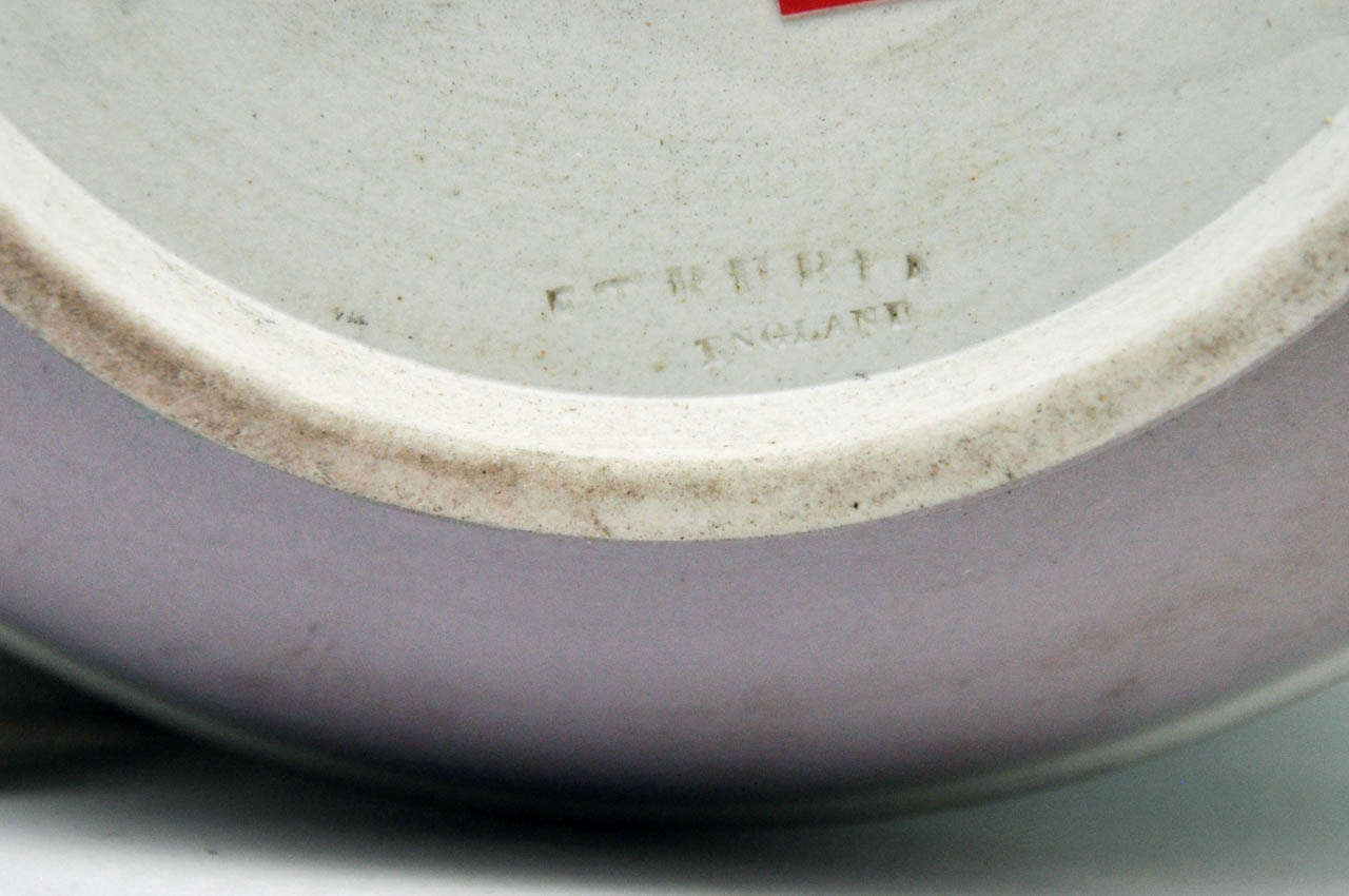 British Antique Tri-Color Wedgwood Biscuit Jar For Sale