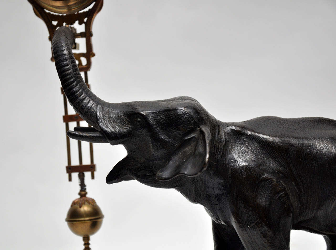 French Bronze Elephant Clock For Sale at 1stdibs