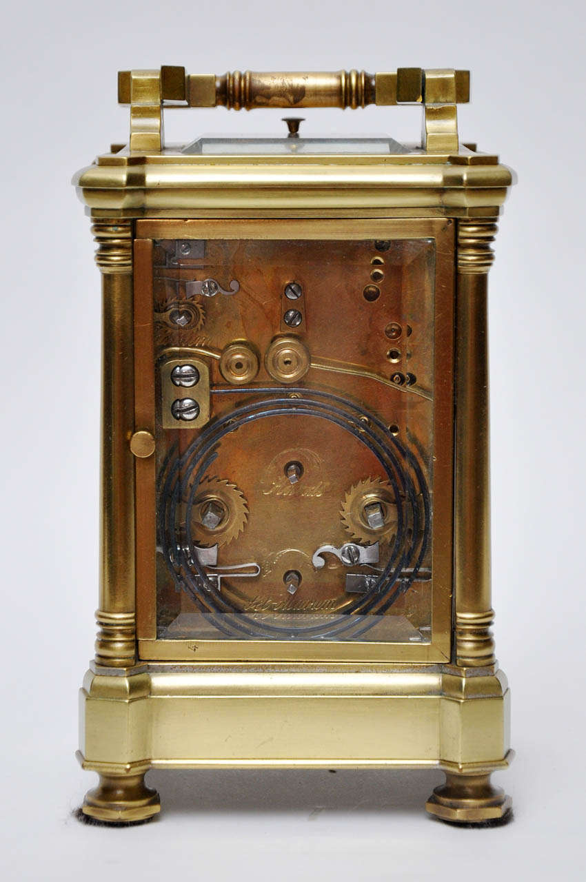 Antique French Brass Carriage Clock For Sale at 1stDibs french