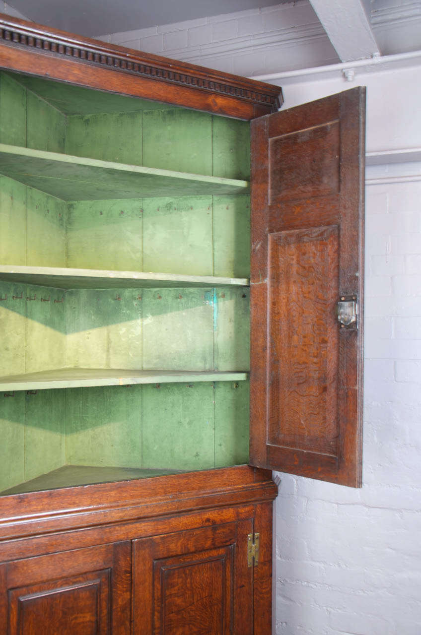 George III A Fine Mid-18th Century Oak Corner Cupboard.