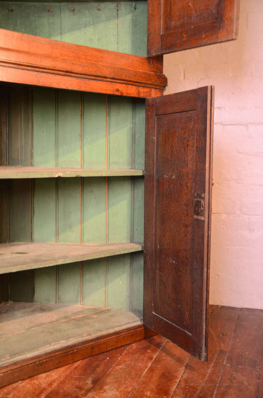 British A Fine Mid-18th Century Oak Corner Cupboard.