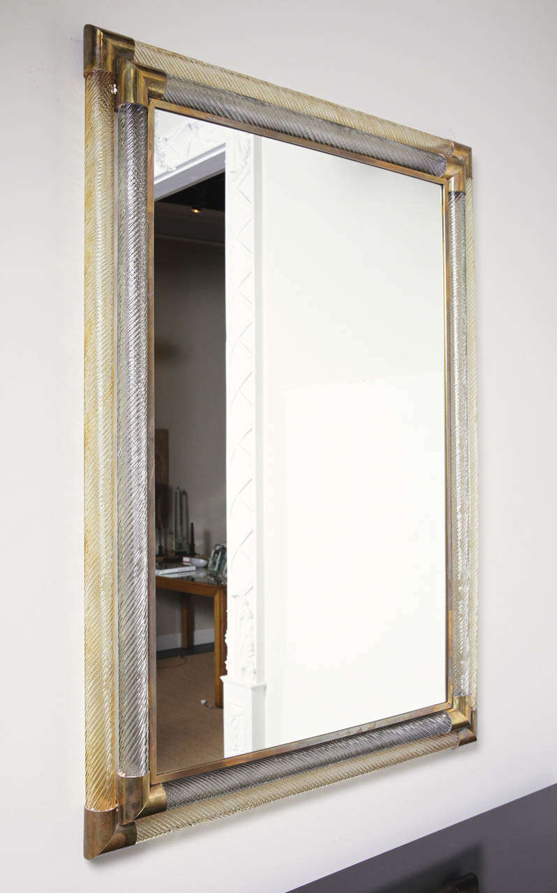 Mid-20th Century Murano Glass Twisting Tube Mirrors