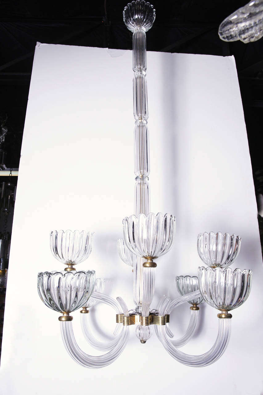 8 arm Murano glass chandelier by Barovier circa 1940