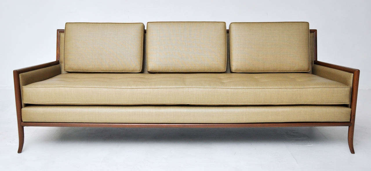 Mid-Century Modern Mid-Century Cane-Arm Sofa
