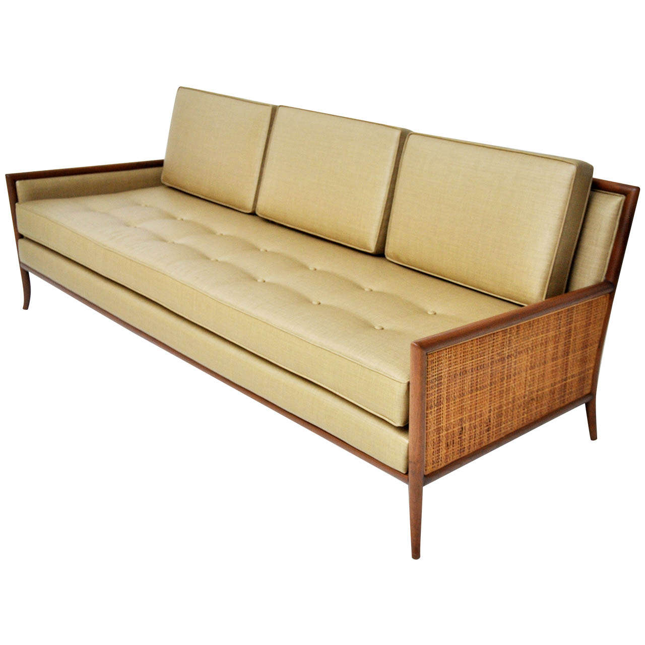 Mid-Century Cane-Arm Sofa