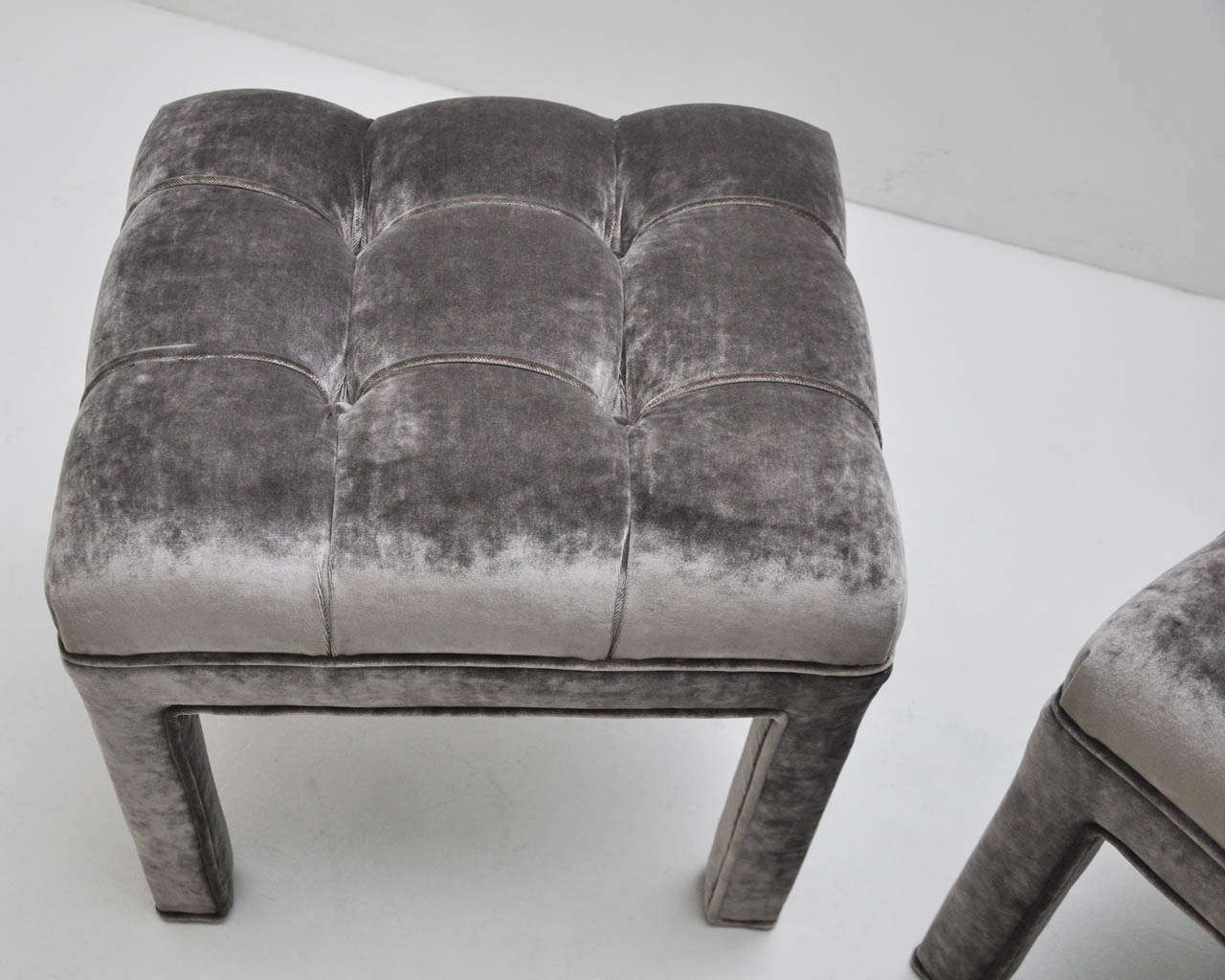American Milo Baughman Tufted Stools