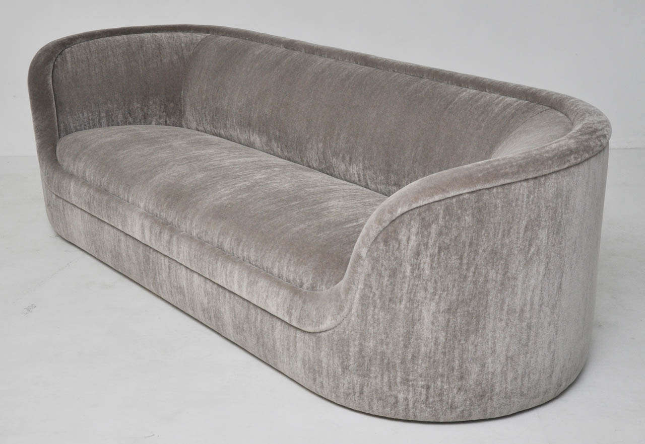 Ward Bennett designed sofa circa 1970.  New ultra plush mohair upholstery.