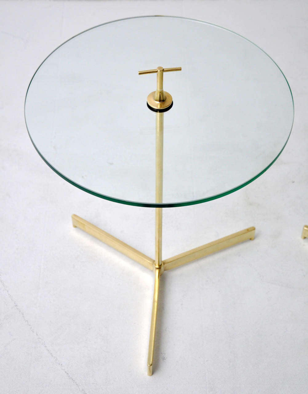 Mid-20th Century Brass Tripod Side Tables