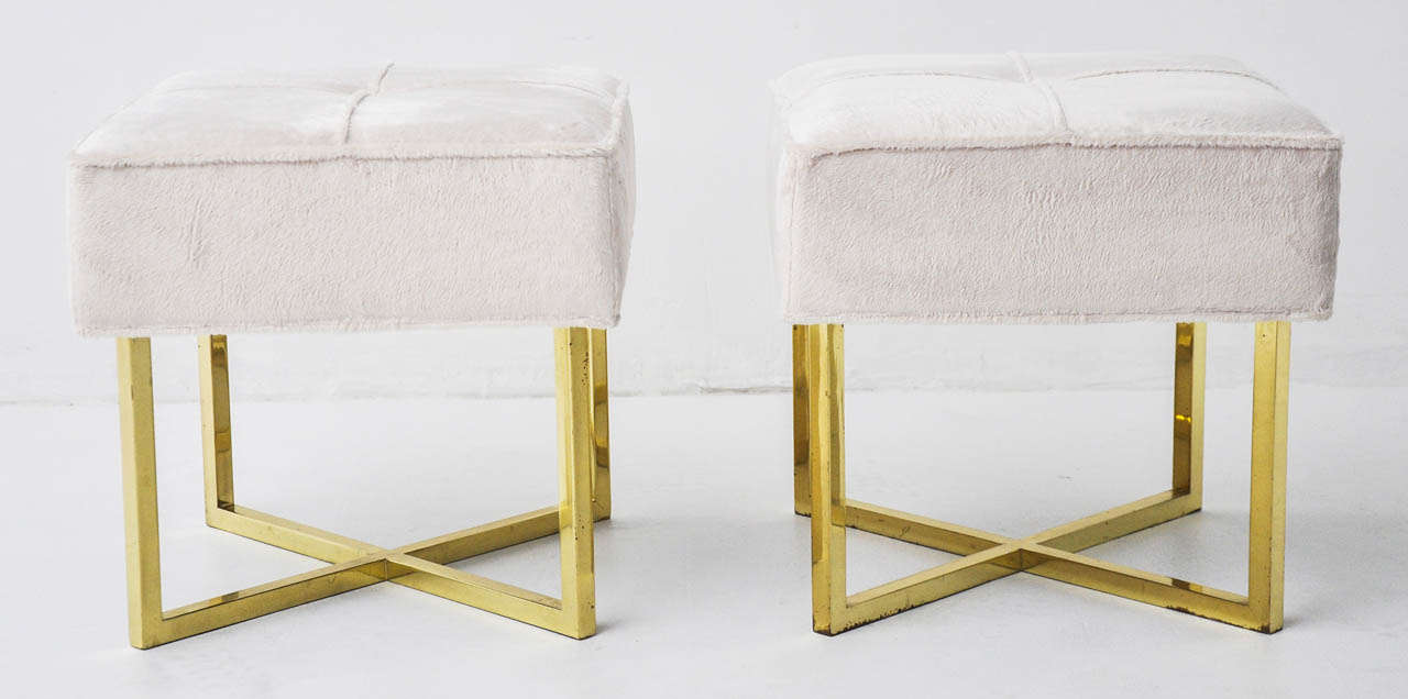 Brass XBase Stools at 1stdibs