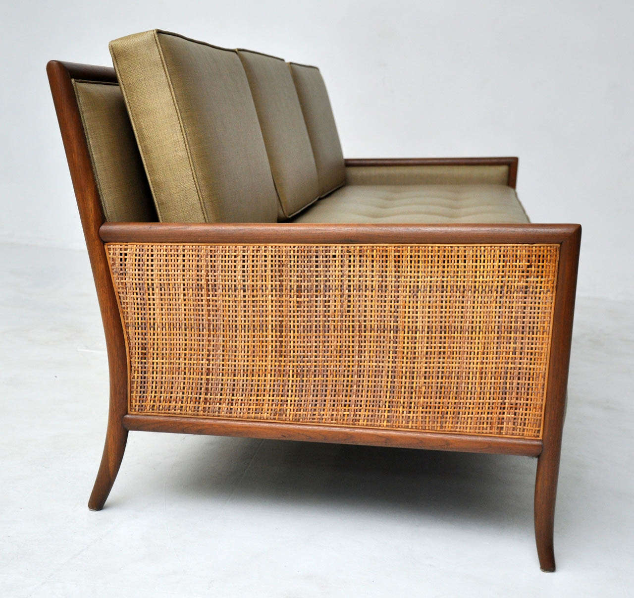 MidCentury CaneArm Sofa at 1stdibs
