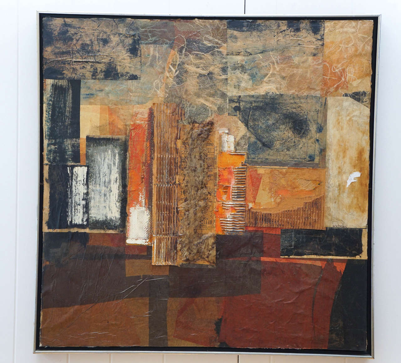 A Mixed-media on canvas by Walmsley, signed on recto and on verso 