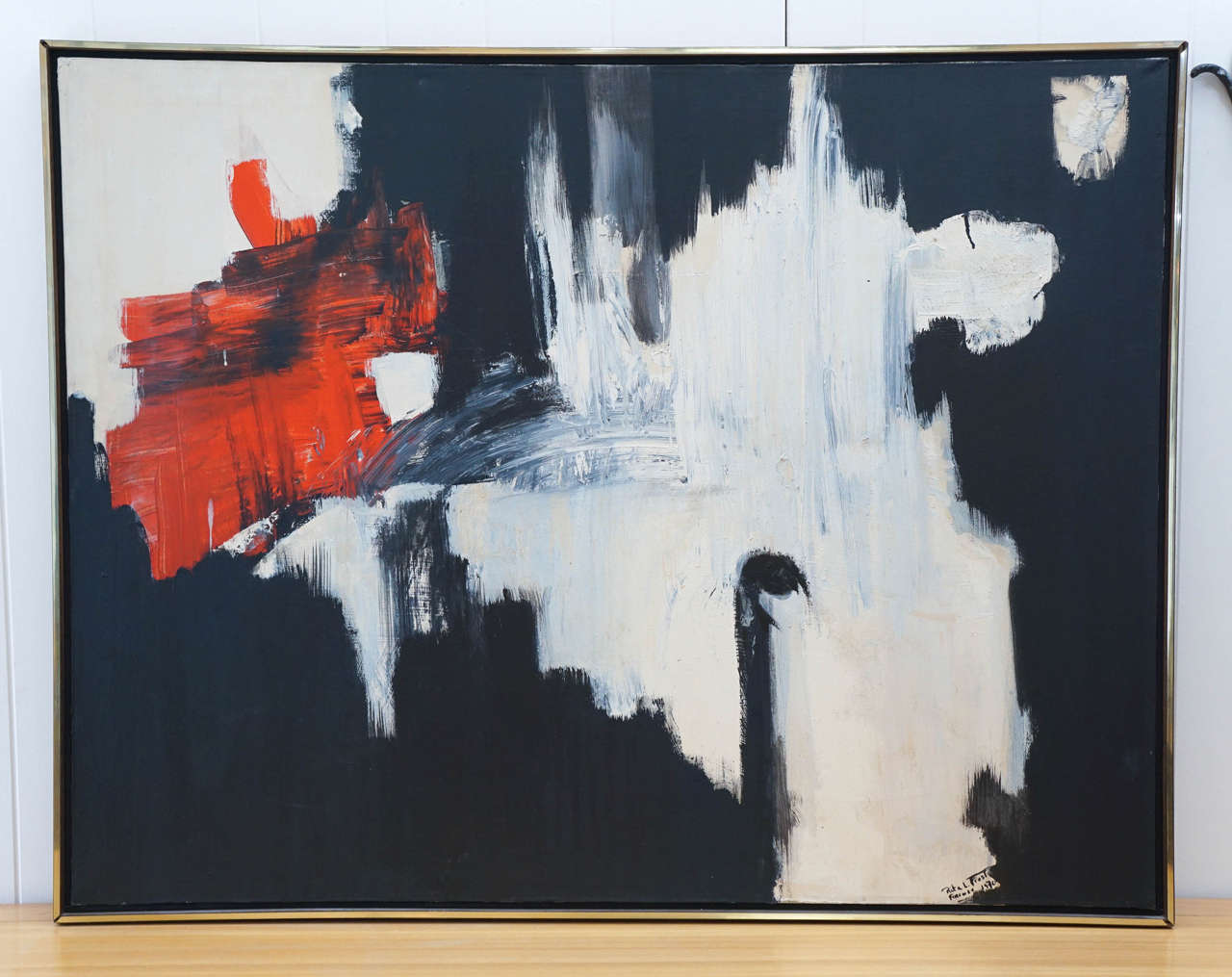 an abstract painting by Rita Frost from 1970  oil on canvas
