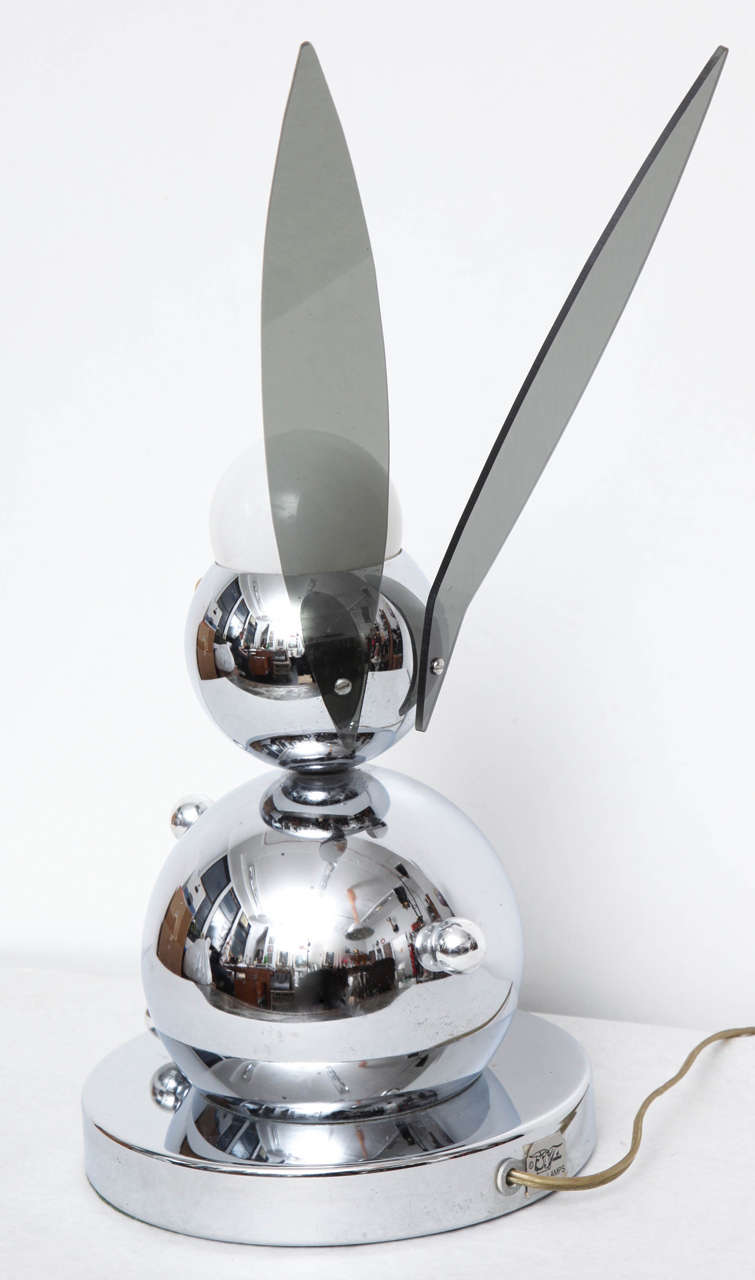 Rare 1960s Torino Chrome Robot Bunny Lamp 1