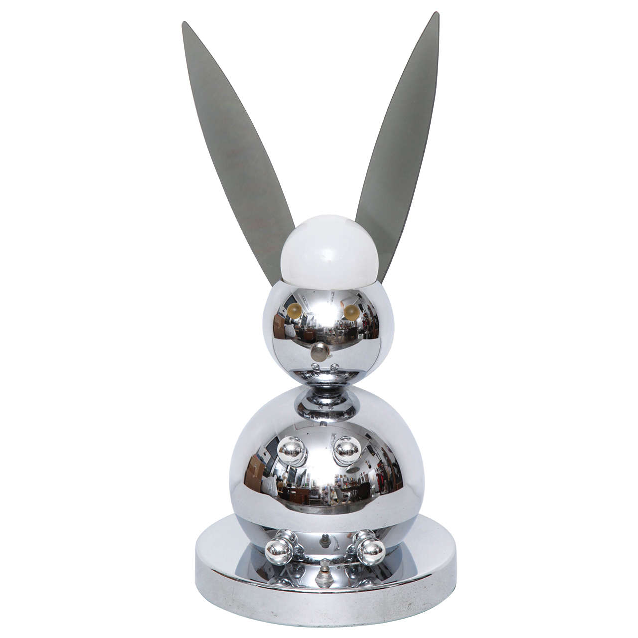 Rare 1960s Torino Chrome Robot Bunny Lamp