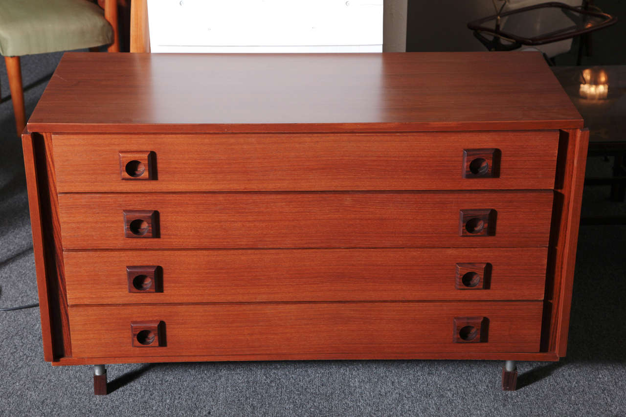 Modernist Four-Drawer Dresser Made in 1960 in Italy
