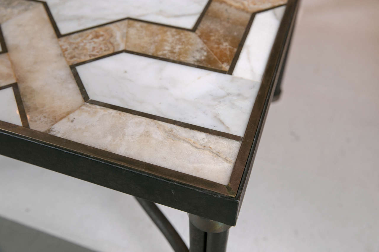 Mid-20th Century Inlaid Marble Coffee Table For Sale