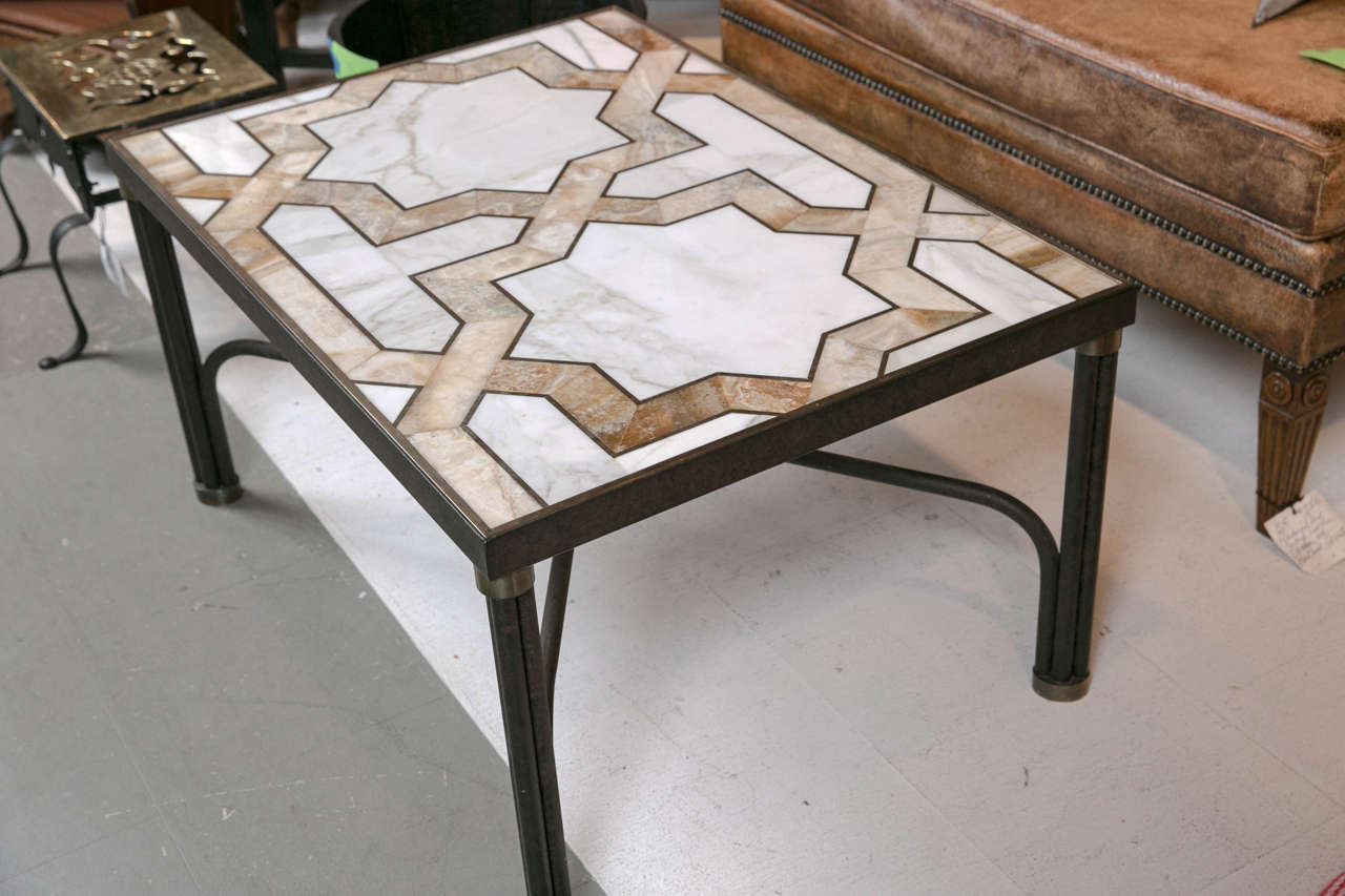 Inlaid Marble Coffee Table For Sale 3