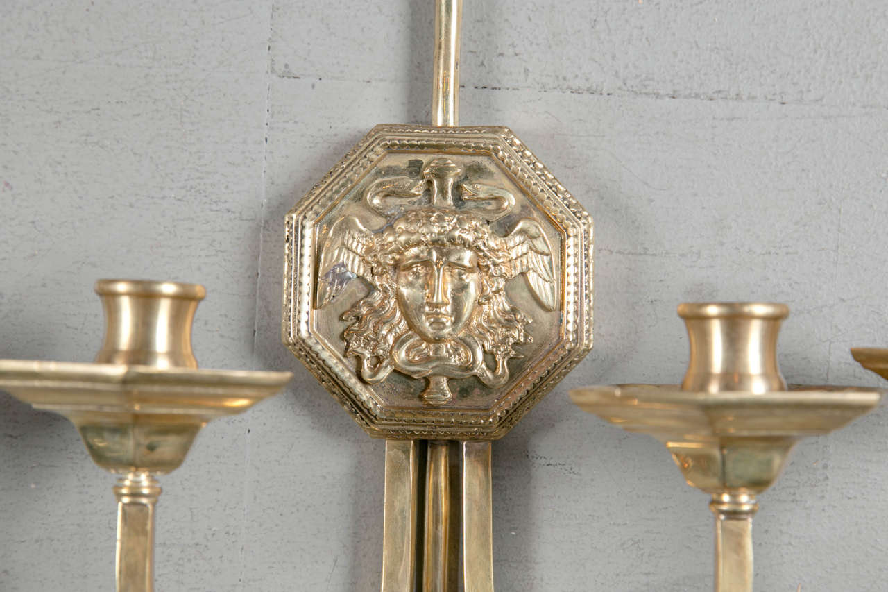 Pair of Empire Style Caldwell Sconces In Excellent Condition For Sale In Stamford, CT