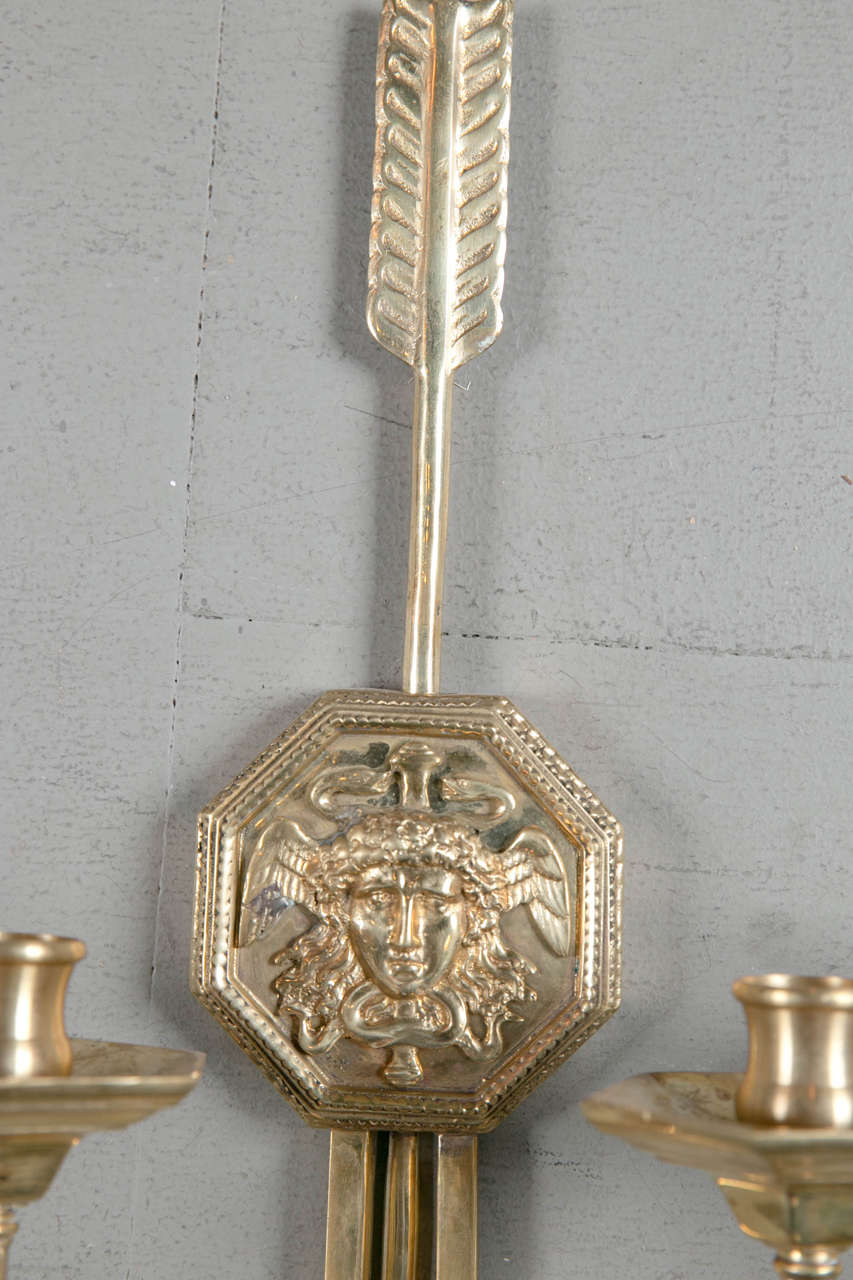 Early 20th Century Pair of Empire Style Caldwell Sconces For Sale