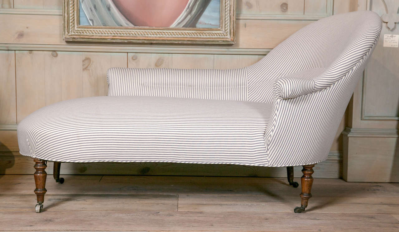 A 19th c. English chaise lounge. Newly upholstered.