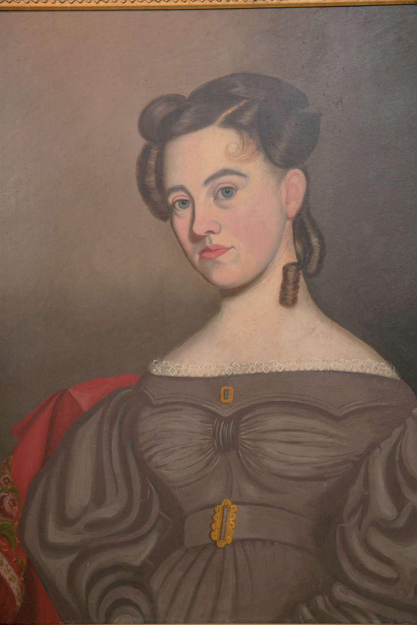 American 19th Century Portrait of a Woman For Sale