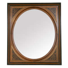Antique Large Edwardian Portrait Frame Mirror