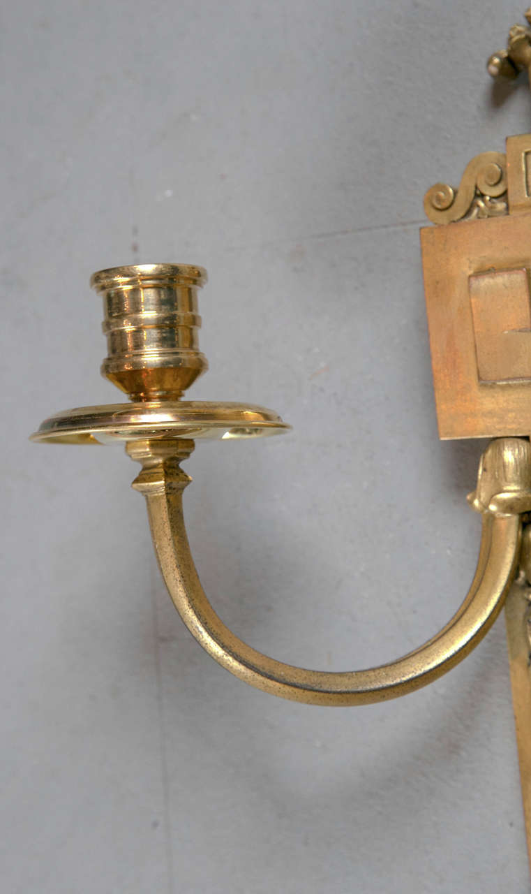 Pair of Neoclassical Style Caldwell Sconces In Excellent Condition In Stamford, CT
