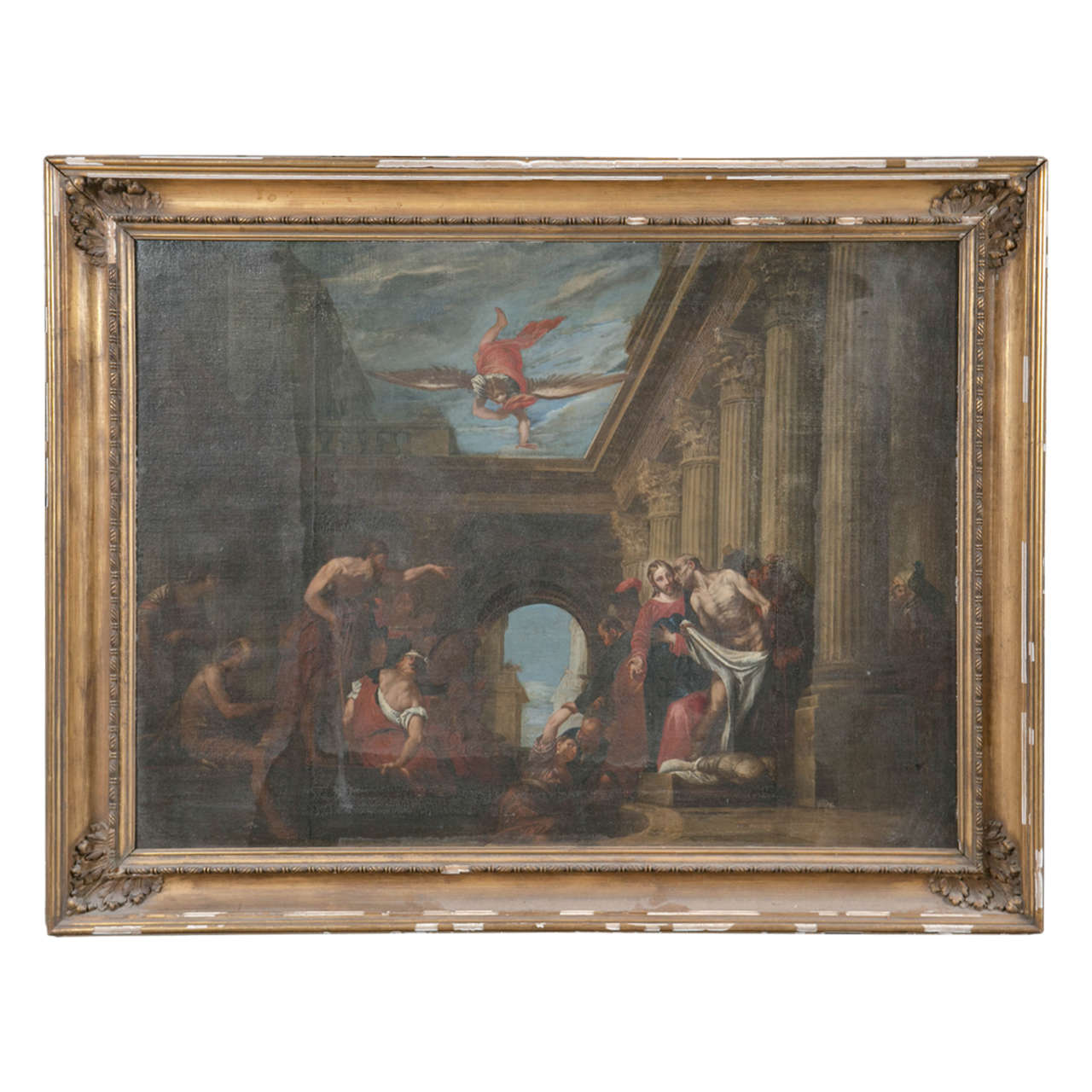 Large 18th Century Old Masters Painting Depicting Jesus For Sale