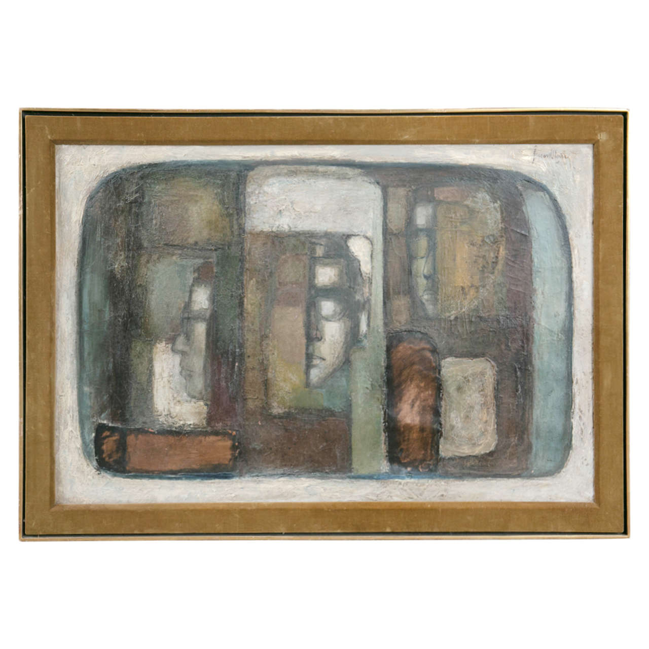 Mid-Century Cubist Painting For Sale