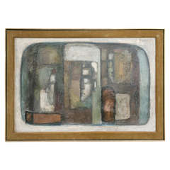 Vintage Mid-Century Cubist Painting