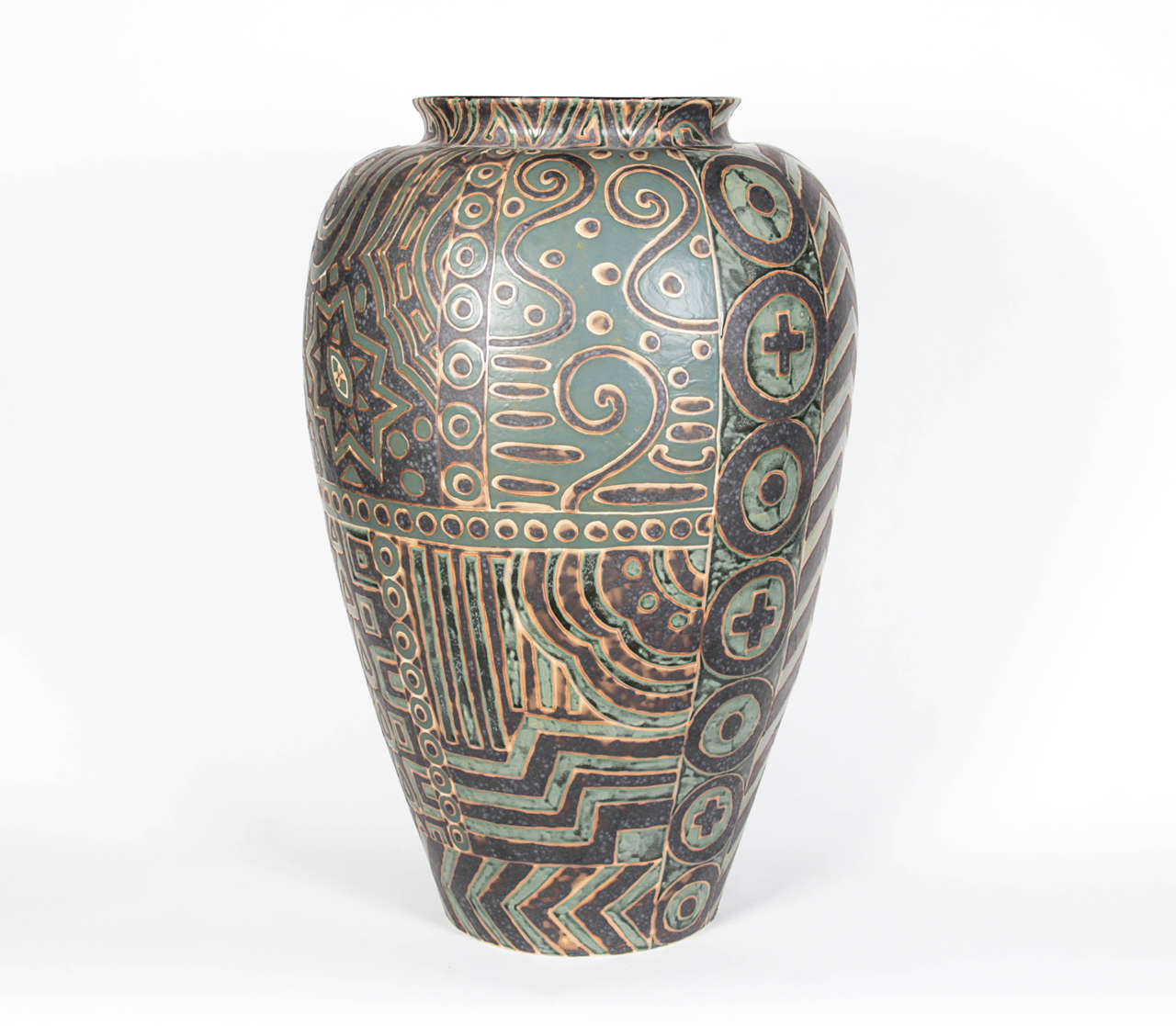 Hand-Crafted Thai Ceramic Vase For Sale