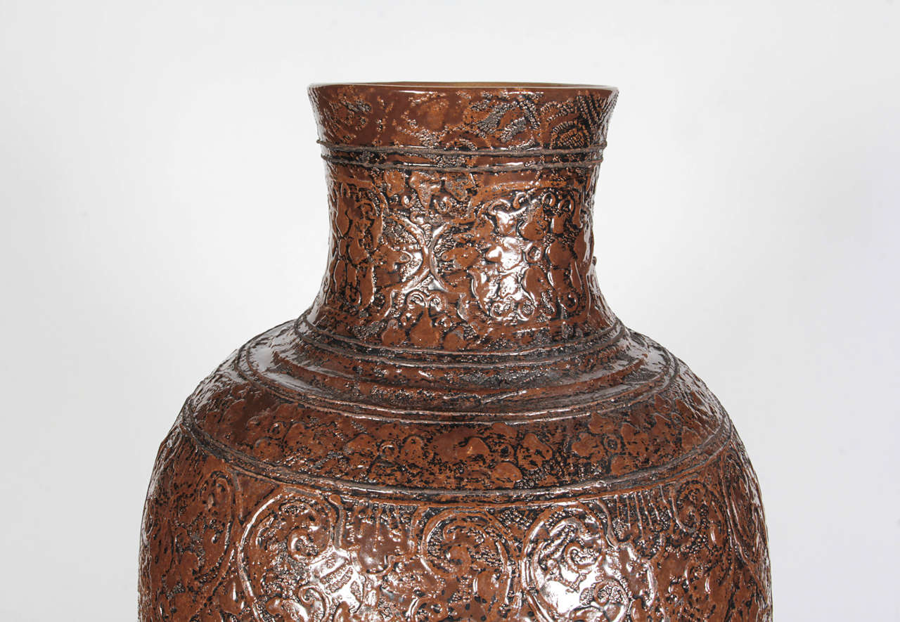Traditional Thai Ceramic Vase For Sale 1