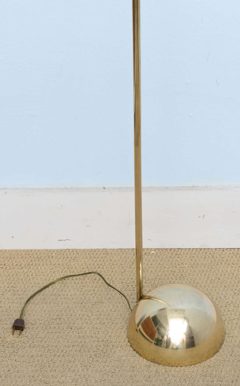 Plated Pair of Koch and Lowy Minimalist Modern  Floor Up Lamps, 1970s
