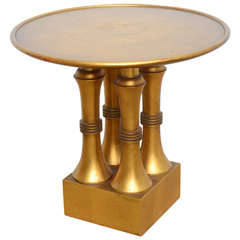 Chic Stylized Egyptian Revival 1960s Italian Gilded Modern Side Table