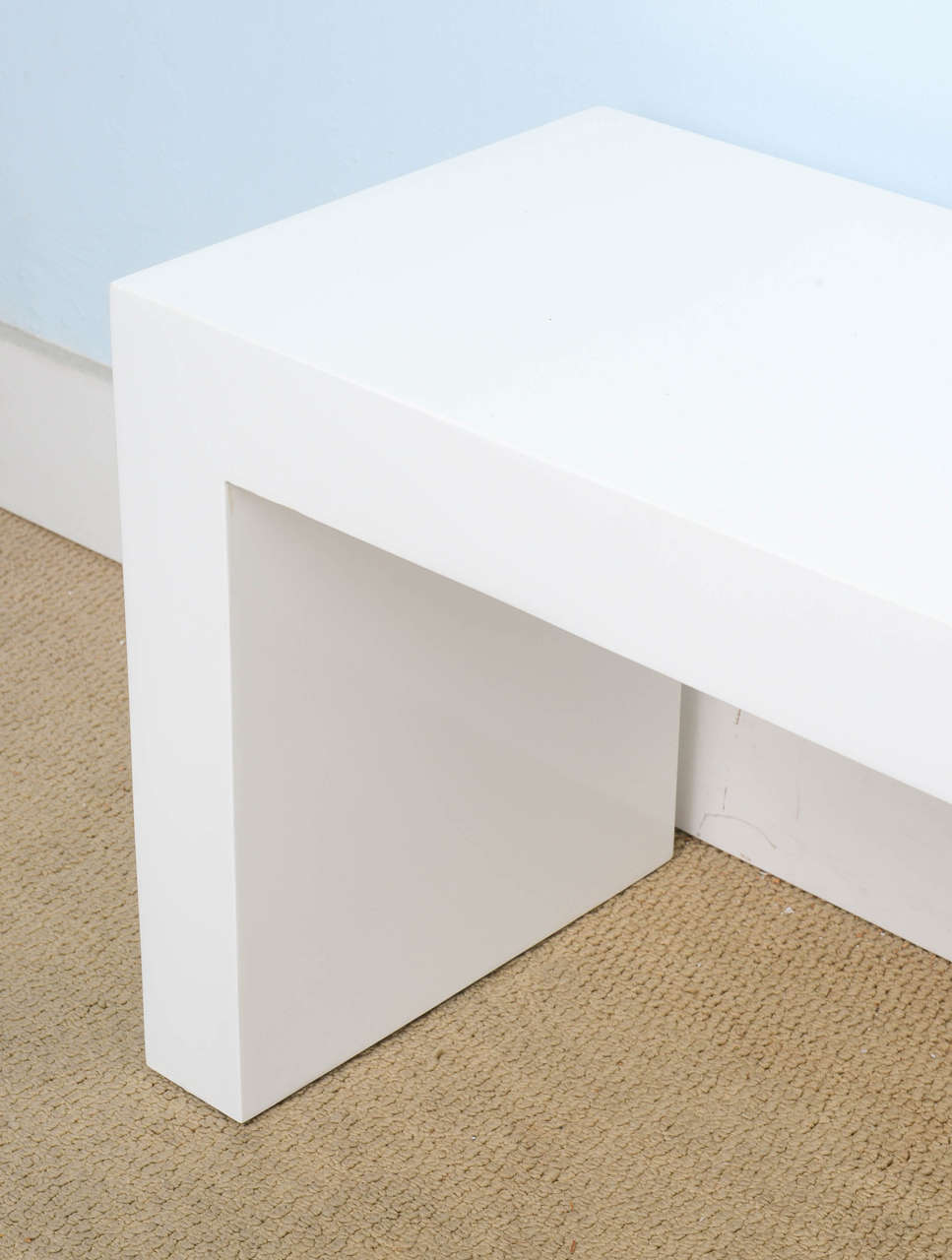 American Sleek Minimalist Modern White Bench