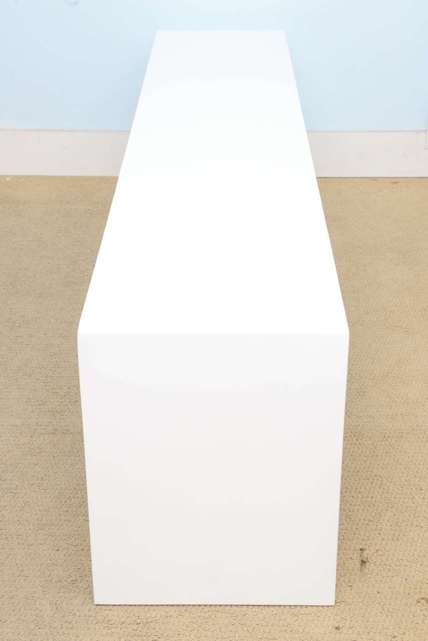 Late 20th Century Sleek Minimalist Modern White Bench